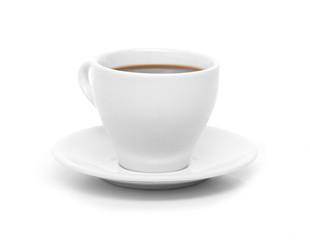 Perfect white coffee cup with steam
