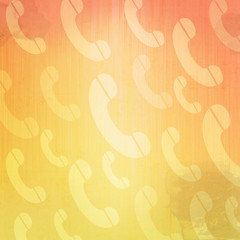 Phone icon on old paper background and pattern