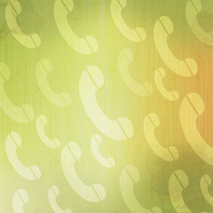 Phone icon on old paper background and pattern