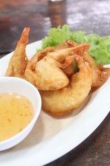 deep fried shrimp on white plate