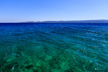 Wonderful Adriatic Sea with Deep Blue Water near Split, Croatia