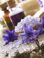purple spa arrangement