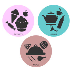 Cafe or restaurant icons