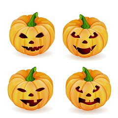 Halloween set with pumpkins