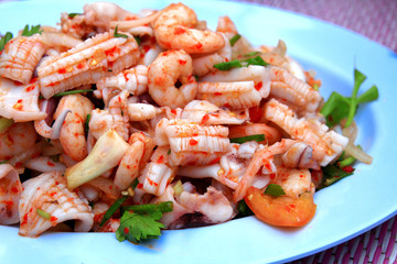Spicy seafood salad