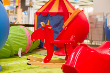 Kids playground in supermarket
