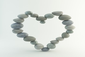 Heart made from stones
