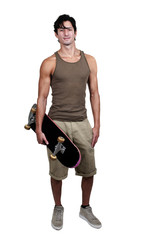 Fototapeta na wymiar Man with Skateboard