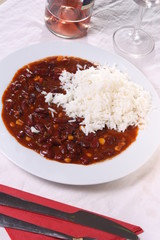 Chili Con Carne (on a plate)