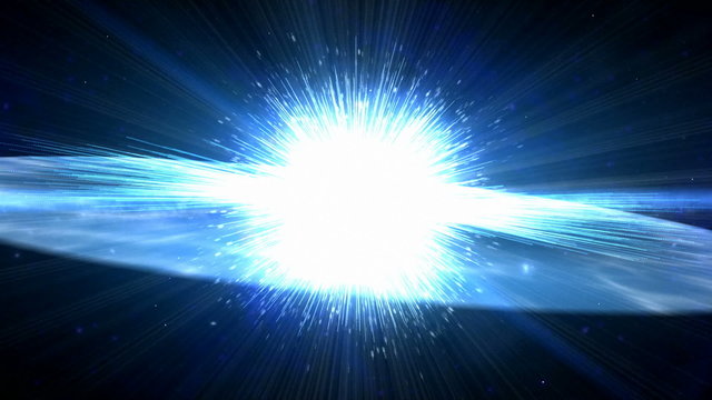 Collision of two comets or meteorites in outer space.