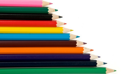 Fototapeta premium Color pencils over white background