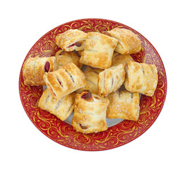 Dish with strawberry strudel