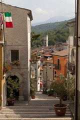 Fototapeta premium Carpinone, Molise- antico borgo medievale con castello