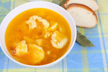 Soup with dumplings