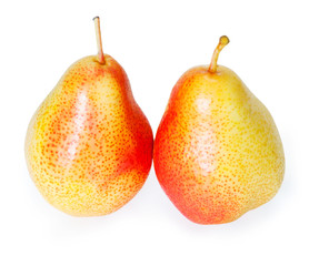 Group pears isolated on white background