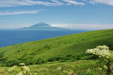 ISLAND green and blue Rebun and Rishiri 利尻富士