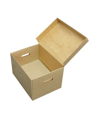 cardboard box isolated on white background.