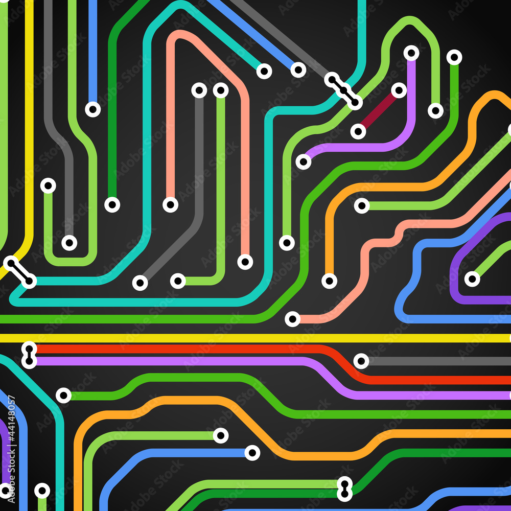 Poster abstract background of color metro lines with arrows