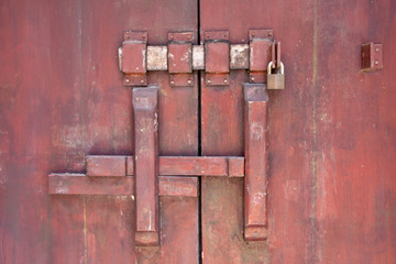 A part of old wooden temple door