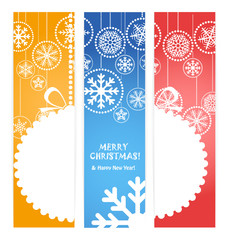 Set of vertical christmas vector banners. Ready for a text