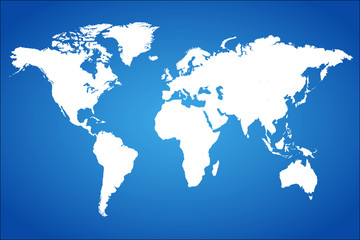 Fototapeta na wymiar Blue World Ilustracja Wektor Map