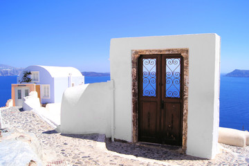 Beautiful architecture in the village of Oia, Santorini, Greece