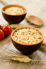 ciotole di fregola, tipica pasta della Sardegna
