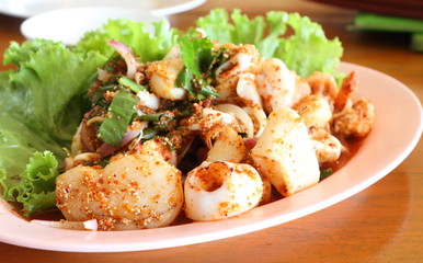 Spicy minced seafood salad,Thai food