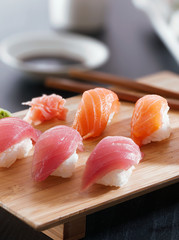 Sushi - Salmon and tuna nigiri