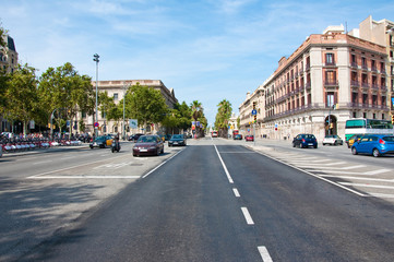 Fototapeta premium Ruch na autostradach. Barcelona.