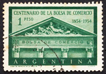Postage stamp Argentina 1954 Buenos Aires Stock Exchange