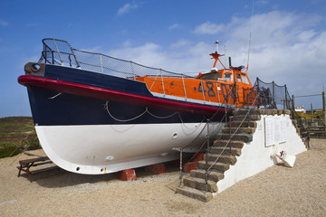 Fototapeta premium Lifeboat at Land's End in Cornwall