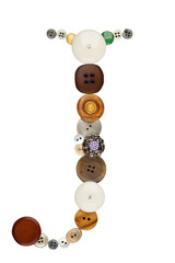 Buttons alphabet: letter J