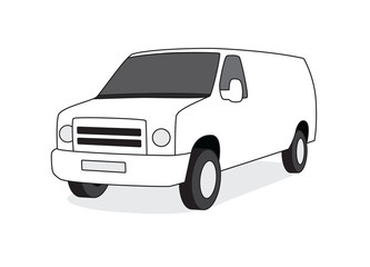 Delivery van front view vector illustration
