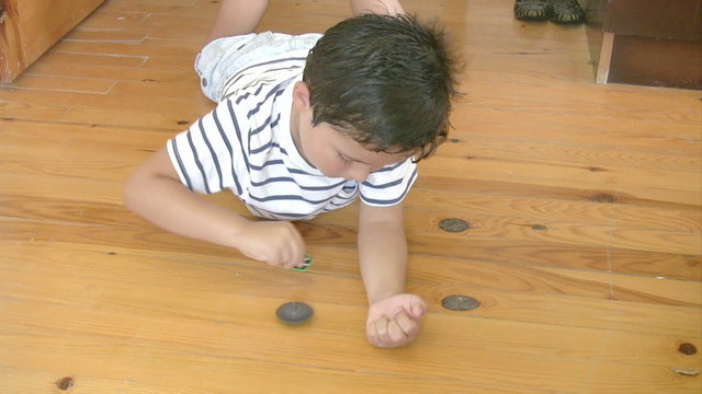 Little boy playing with toy