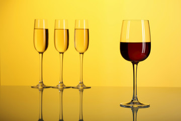 Glasses with wine