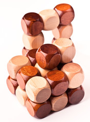 3D puzzle wood, in cube form, before being mounted