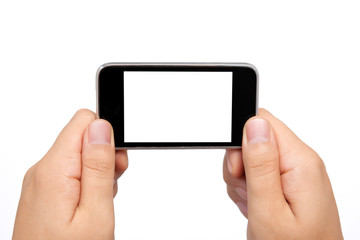 man hands holding the phone