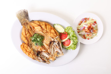 fish fire and sauce, thai food