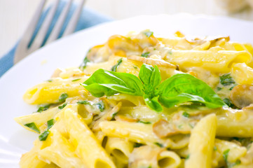 Penne pasta with mushroom