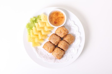 fire crab ball with pineapple, chinese food