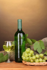 Bottle of great wine with glass