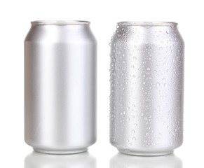 aluminum cans isolated on white
