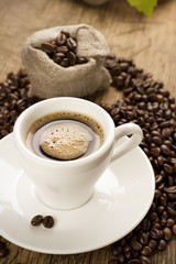 Small cup of black coffee