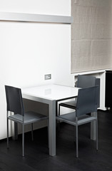 High-tech dining table in modern minimalism style