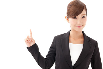 asian businesswoman showing