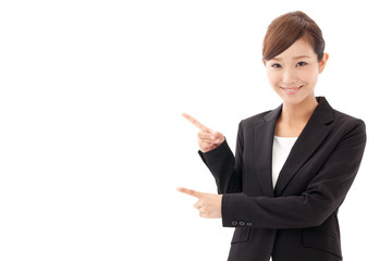 asian businesswoman showing