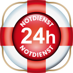 Fototapeta premium Button 24 Notdienst Rettungsring