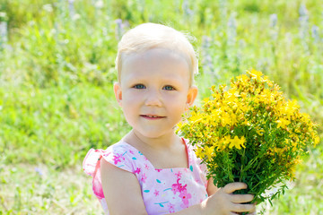 The little girl in wildflowers