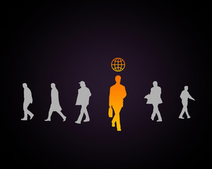 Person with a search symbol